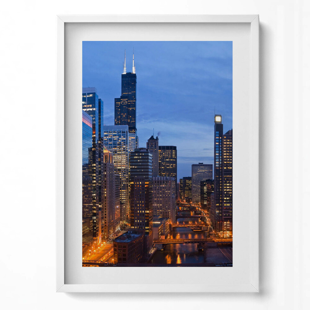 Tablou rama modern Luminile clădirilor marilor orașe