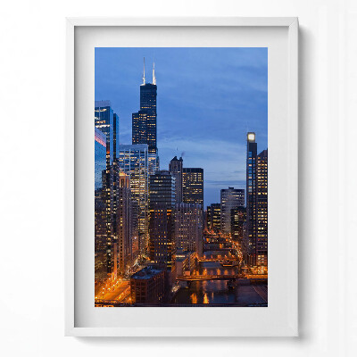 Tablou rama modern Luminile clădirilor marilor orașe