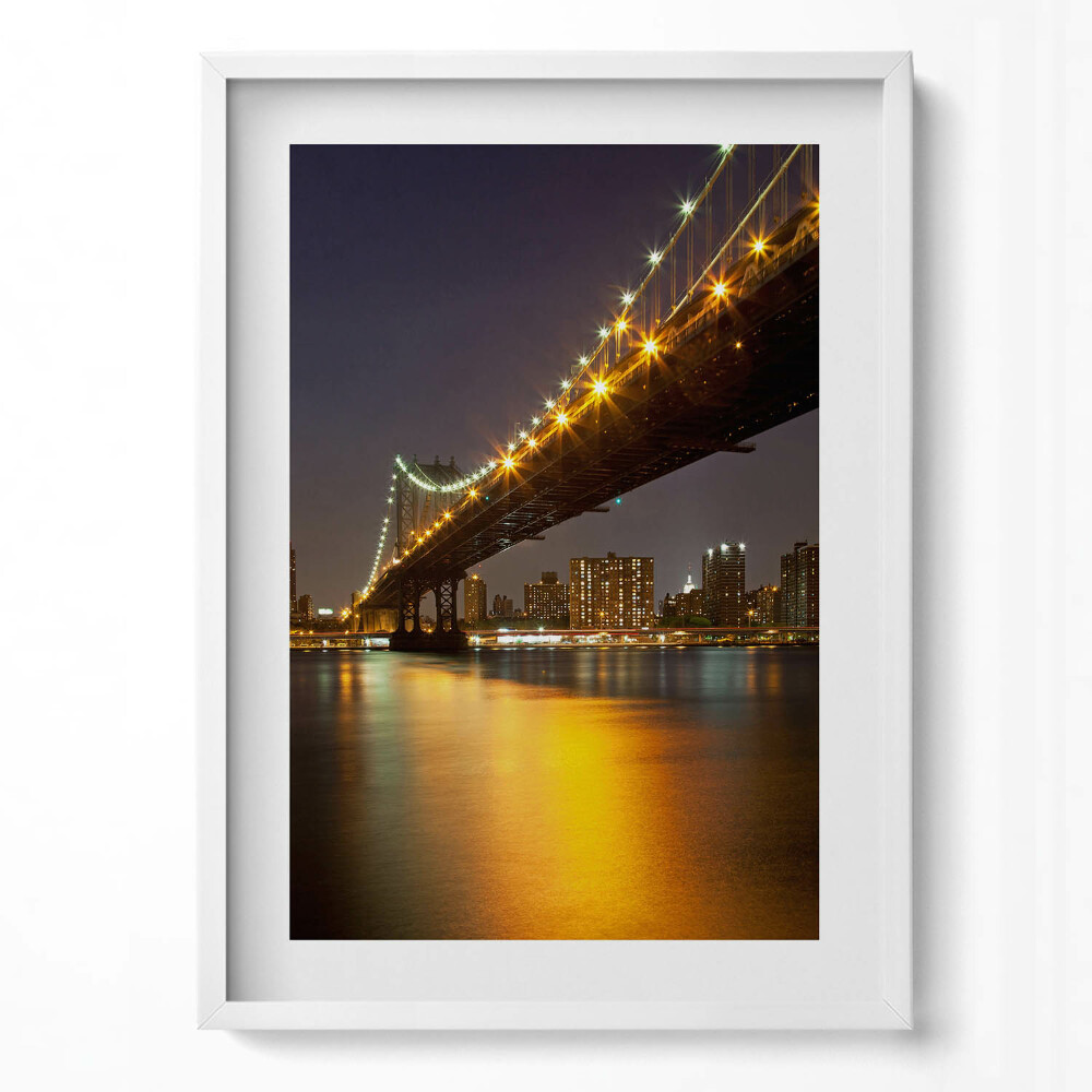 Tablou rama modern Podul Brooklyn iluminat din New York