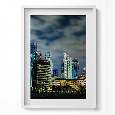 Tablou living cu rama modern Oraș mare noaptea