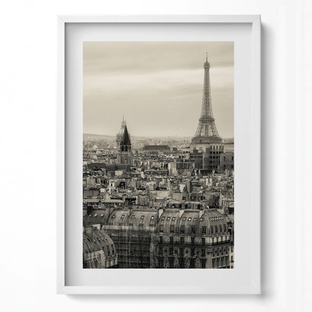 Tablou living cu rama modern Peisajul Parisului și Turnul Eiffel