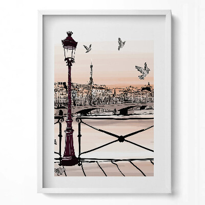 Tablou rama modern Apus de soare pe Sena