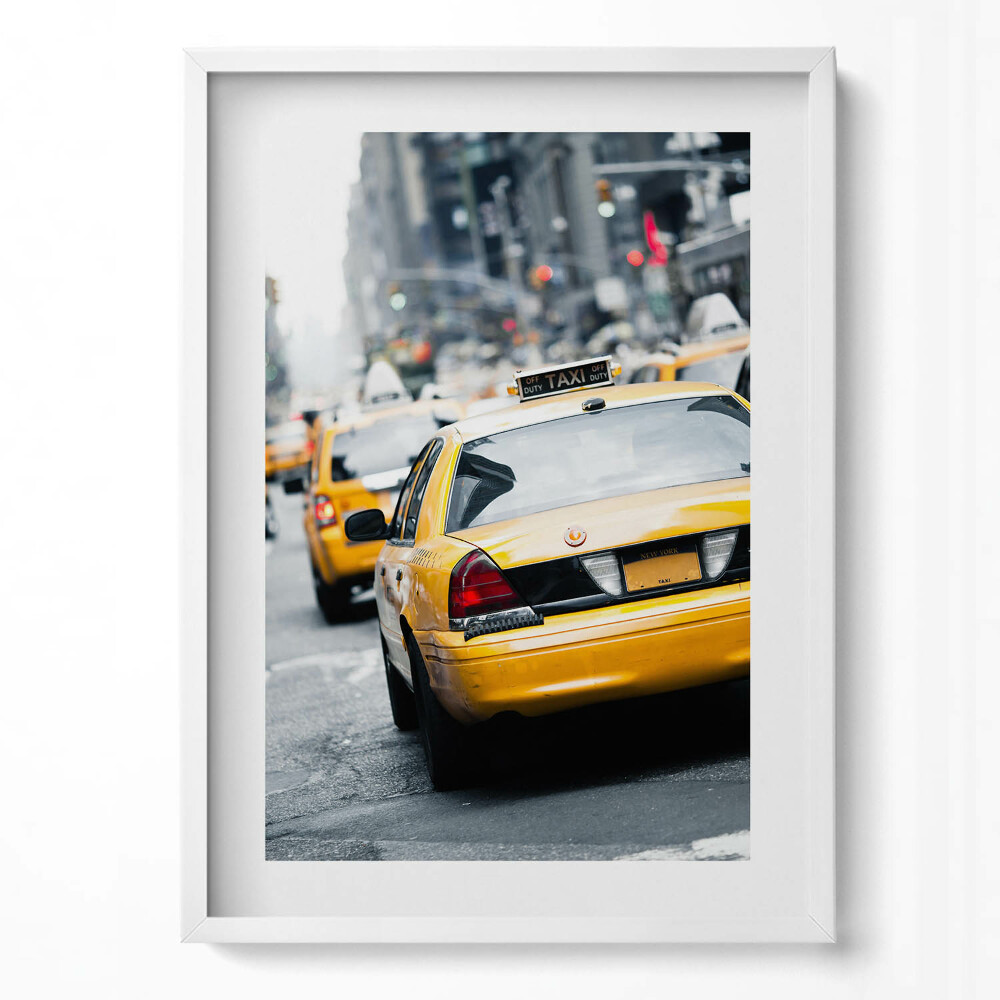 Tablou living cu rama modern Taxiurile din New York City în ambuteiajele orașului