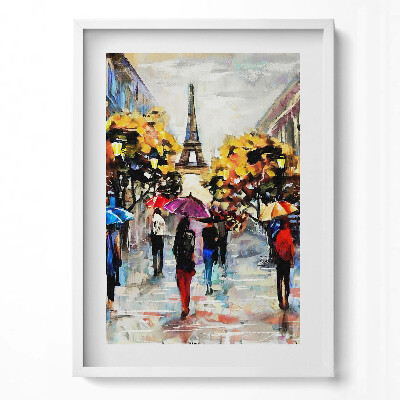 Tablou living cu rama modern Străzile Eiffel Nova - Toamna pictată