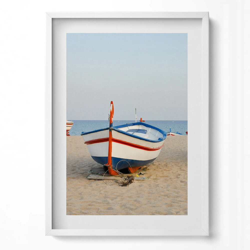 Tablou living cu rama modern Bărci pe plajă