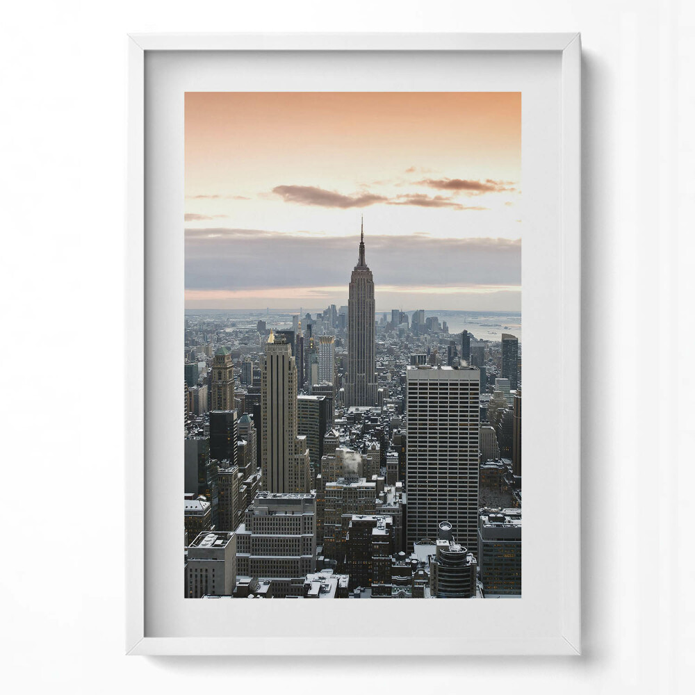 Tablou living cu rama modern Panorama arhitecturii orașului New York