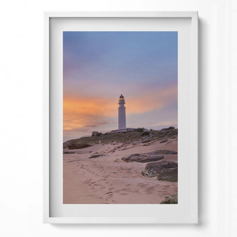 Tablou living cu rama modern Peisaj marin cu plajă și far