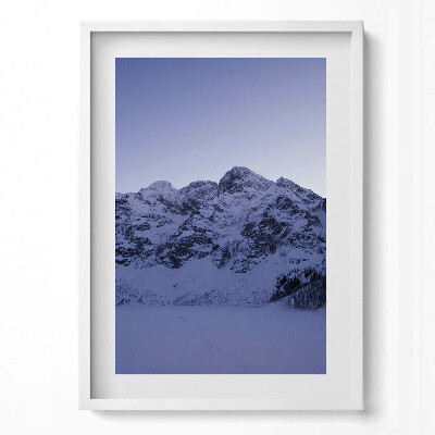 Tablou living cu rama modern Peisaj al munților acoperiți de zăpadă