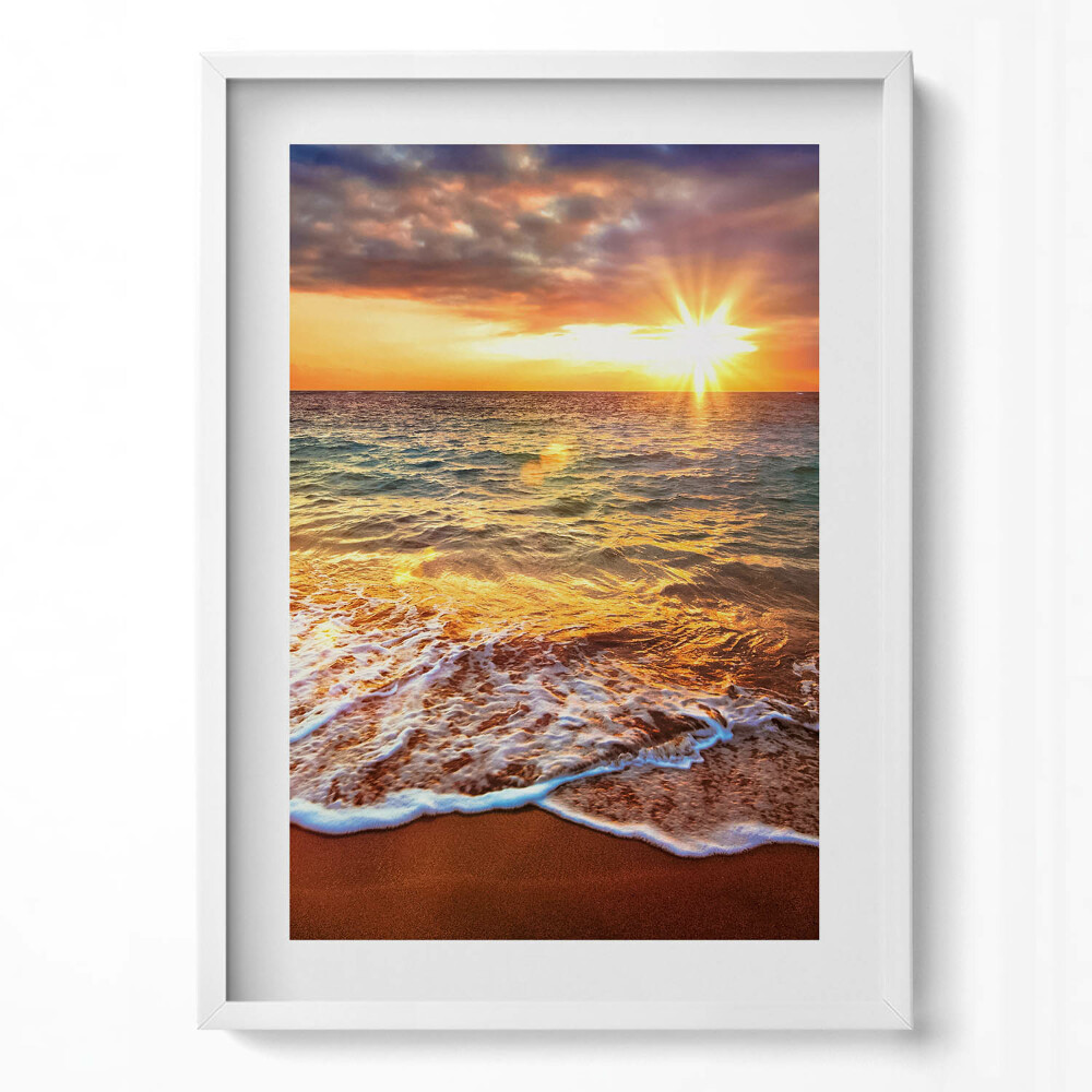 Tablou rama modern Valurile mării la apus