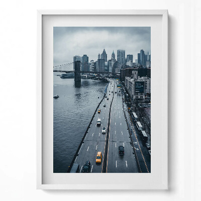 Tablou rama modern Strada orașului din vedere de pasăre