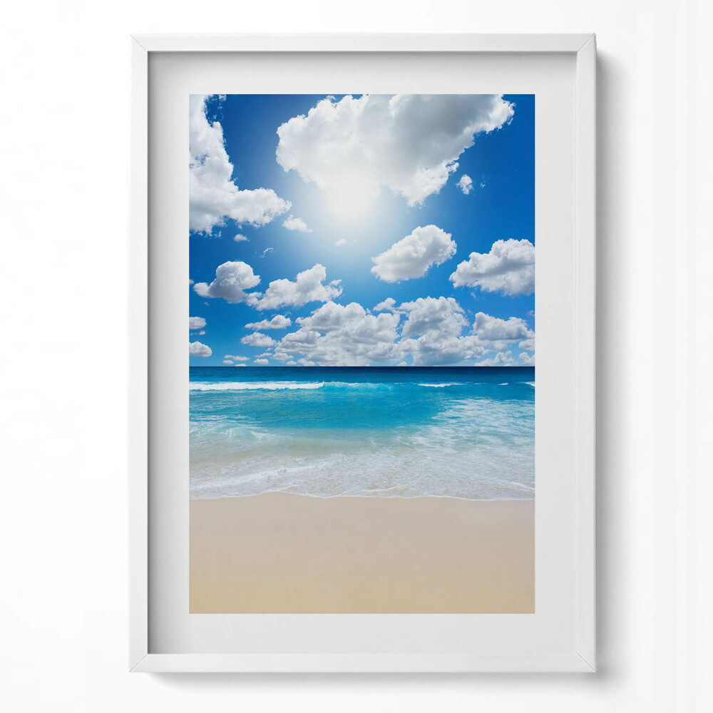 Tablou rama modern Plajă, mare și orizont