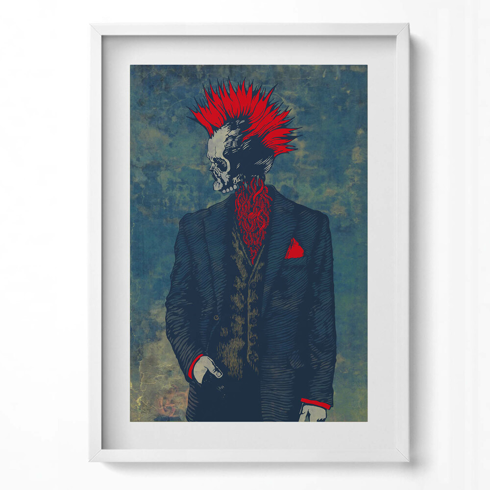 Tablou rama modern Portret abstract al unui schelet cu o creță