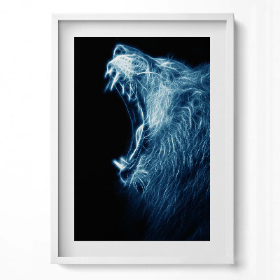 Tablou living cu rama modern Limbajul corpului leului sălbatic