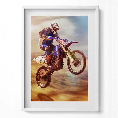 Tablou rama modern Motociclist în deșert