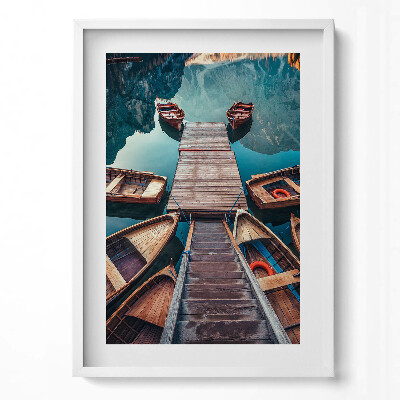 Tablou rama modern Digul și Lacul Pragser Wildsee