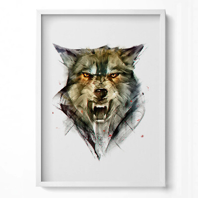 Tablou living cu rama modern Portretul desenat al unui lup