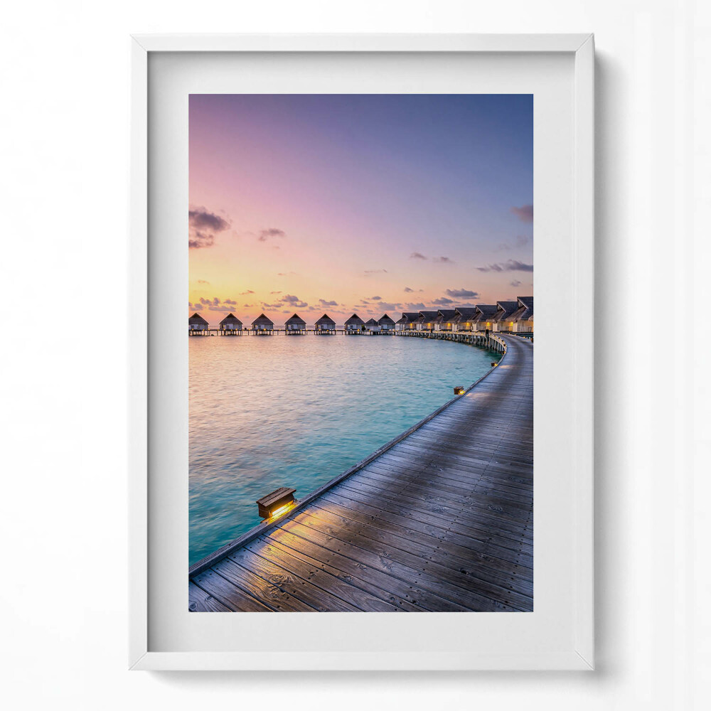 Tablou rama modern Apus de soare Maldive