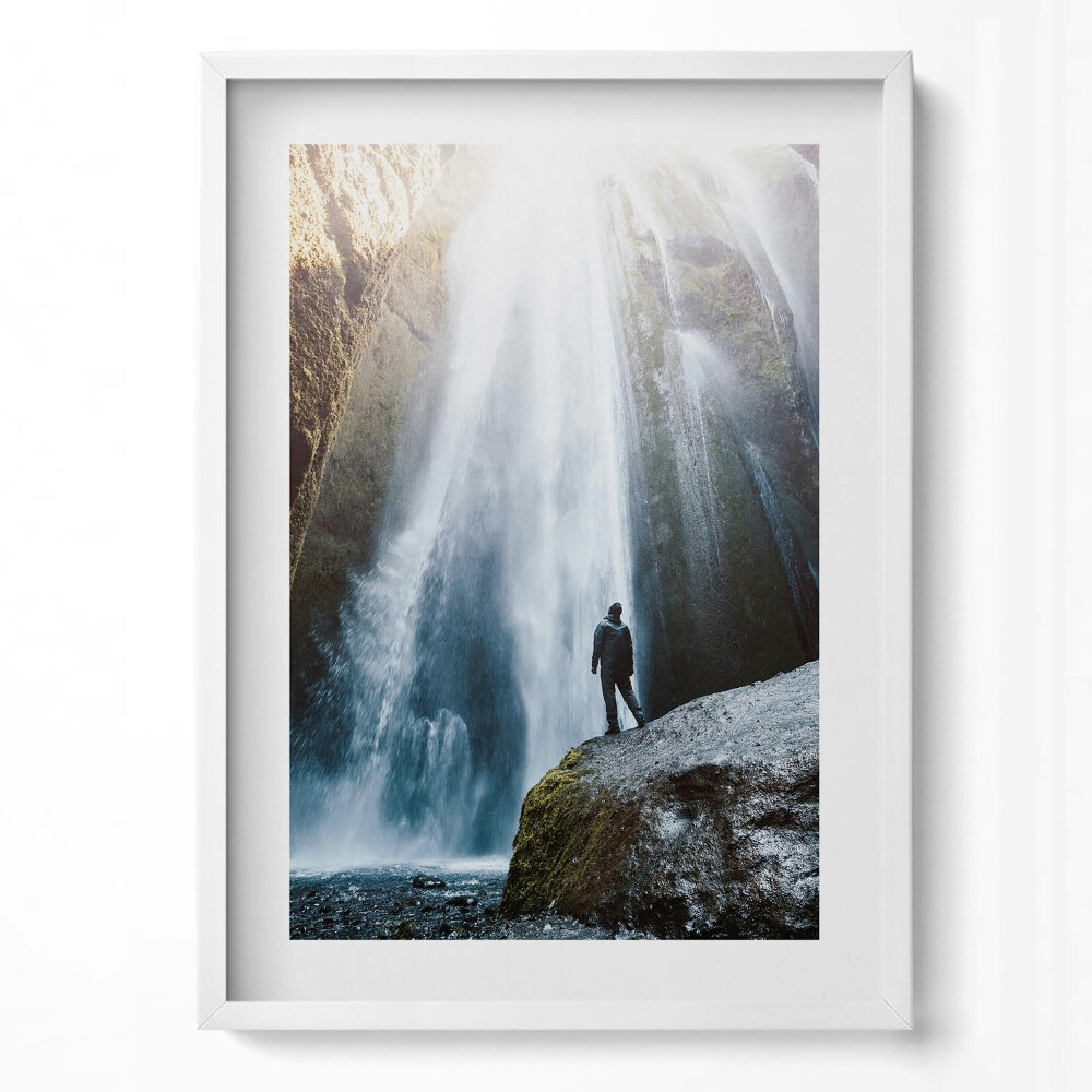 Tablou living cu rama modern Vedere a cascadei Gljufrabui