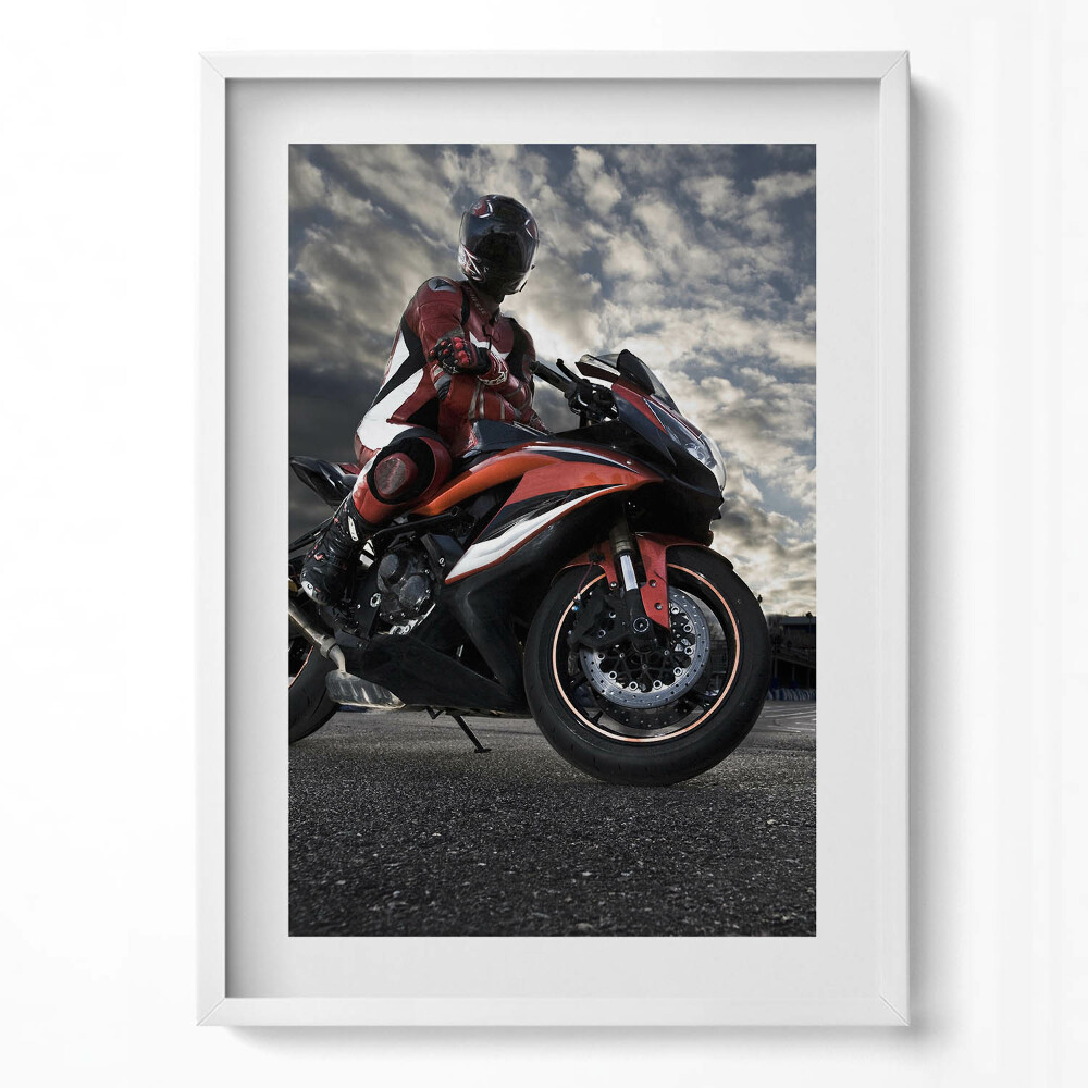 Tablou rama modern Bărbat pe motocicletă