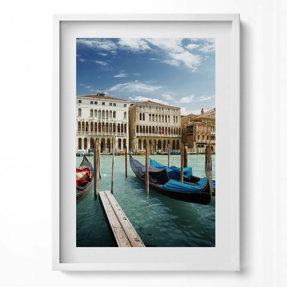 Tablou living cu rama modern Gondole Veneția Italia