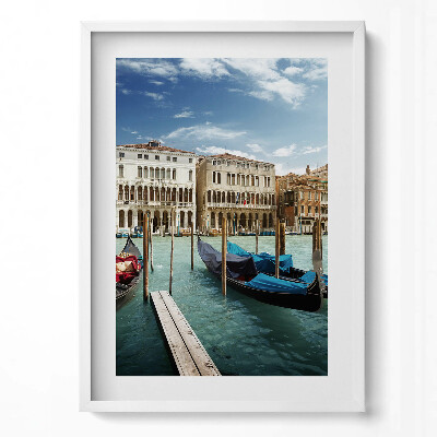 Tablou living cu rama modern Gondole Veneția Italia