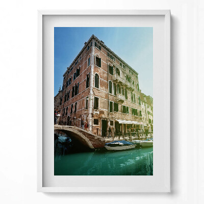 Tablou living cu rama modern Străzile frumoase ale Veneției la soare