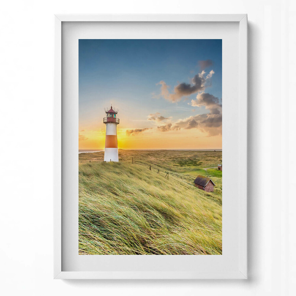 Tablou living cu rama modern Farul din List-on-Sylt