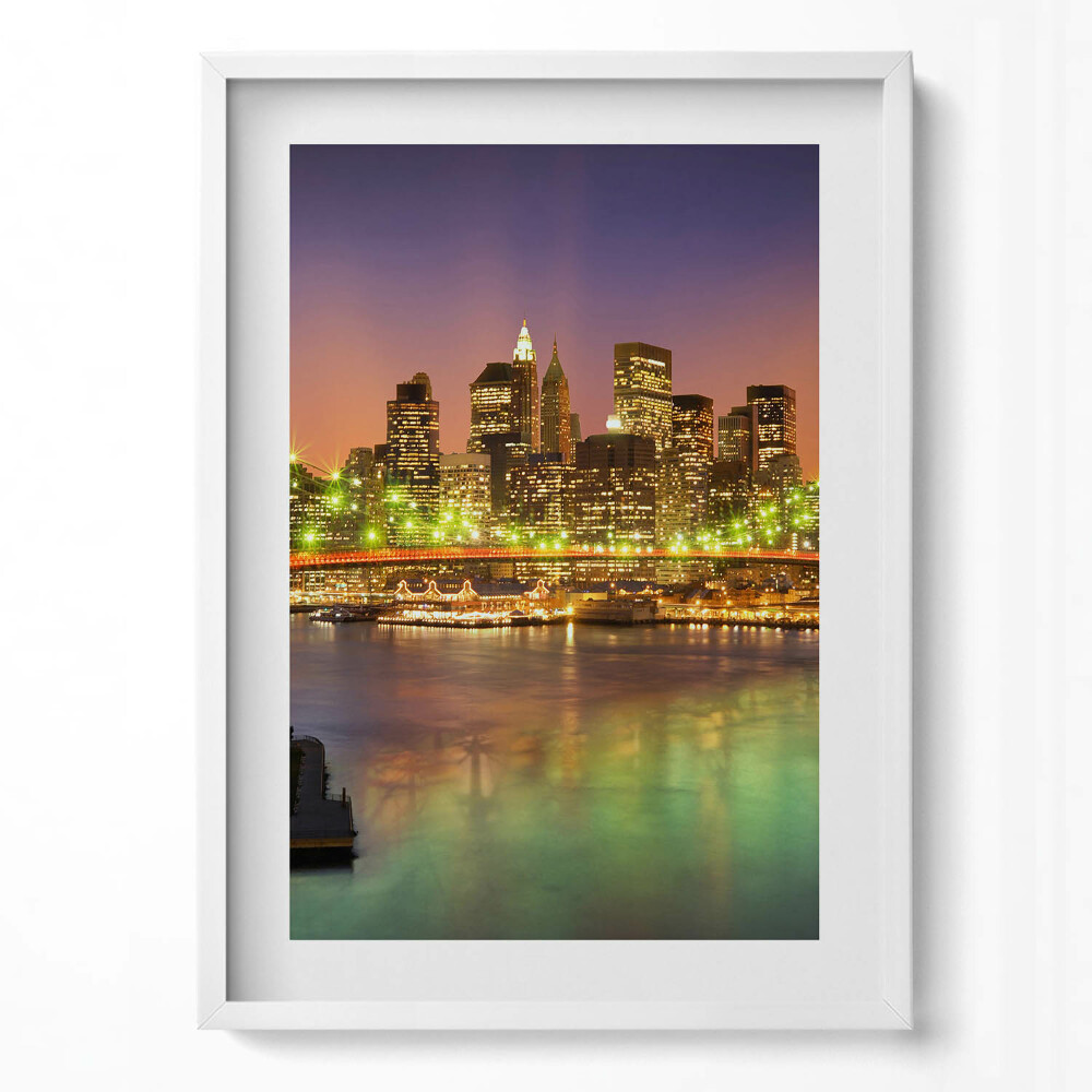 Tablou rama modern Podul Brooklyn noaptea