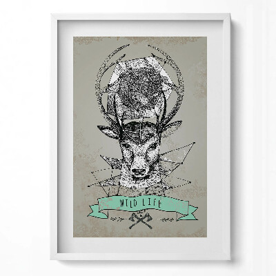 Tablou living cu rama modern Cap de cerb