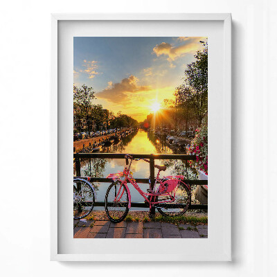 Tablou living cu rama modern Răsărit de soare peste Amsterdam