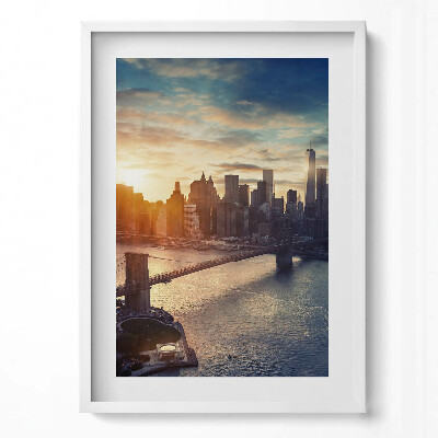 Tablou rama modern New York Manhattan și apus de soare