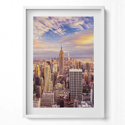 Tablou living cu rama modern Apus de soare New York