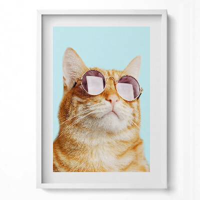 Tablou rama modern Pisică amuzantă cu ochelari