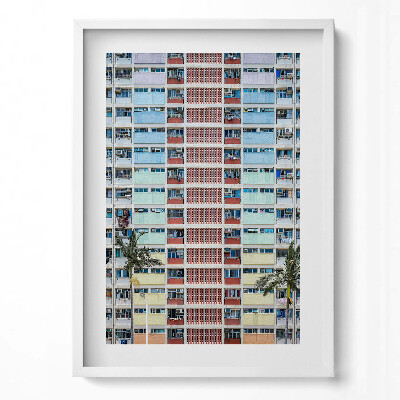 Tablou rama modern Clădire colorată Hong Kong