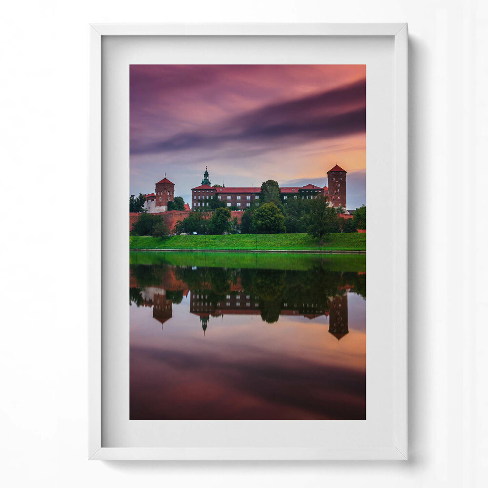 Tablou rama modern Răsăritul soarelui la Castelul Regal Wawel