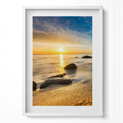 Tablou living cu rama modern Răsărit de soare Marea Baltică