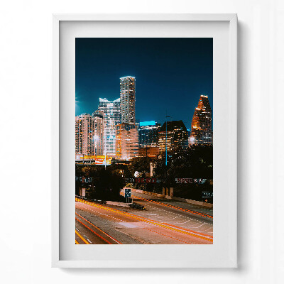 Tablou rama modern Orașul Houston noaptea
