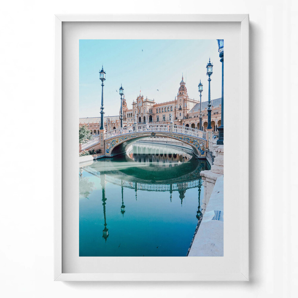 Tablou living cu rama modern Plaza de España din Sevilla