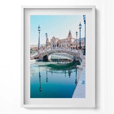 Tablou living cu rama modern Plaza de España din Sevilla