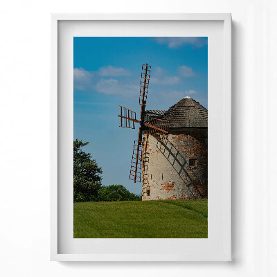 Tablou living cu rama modern Moara de vânt din Moravia