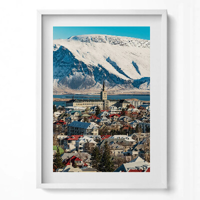 Tablou living cu rama modern Vedere a orașului Reykjavik, Islanda