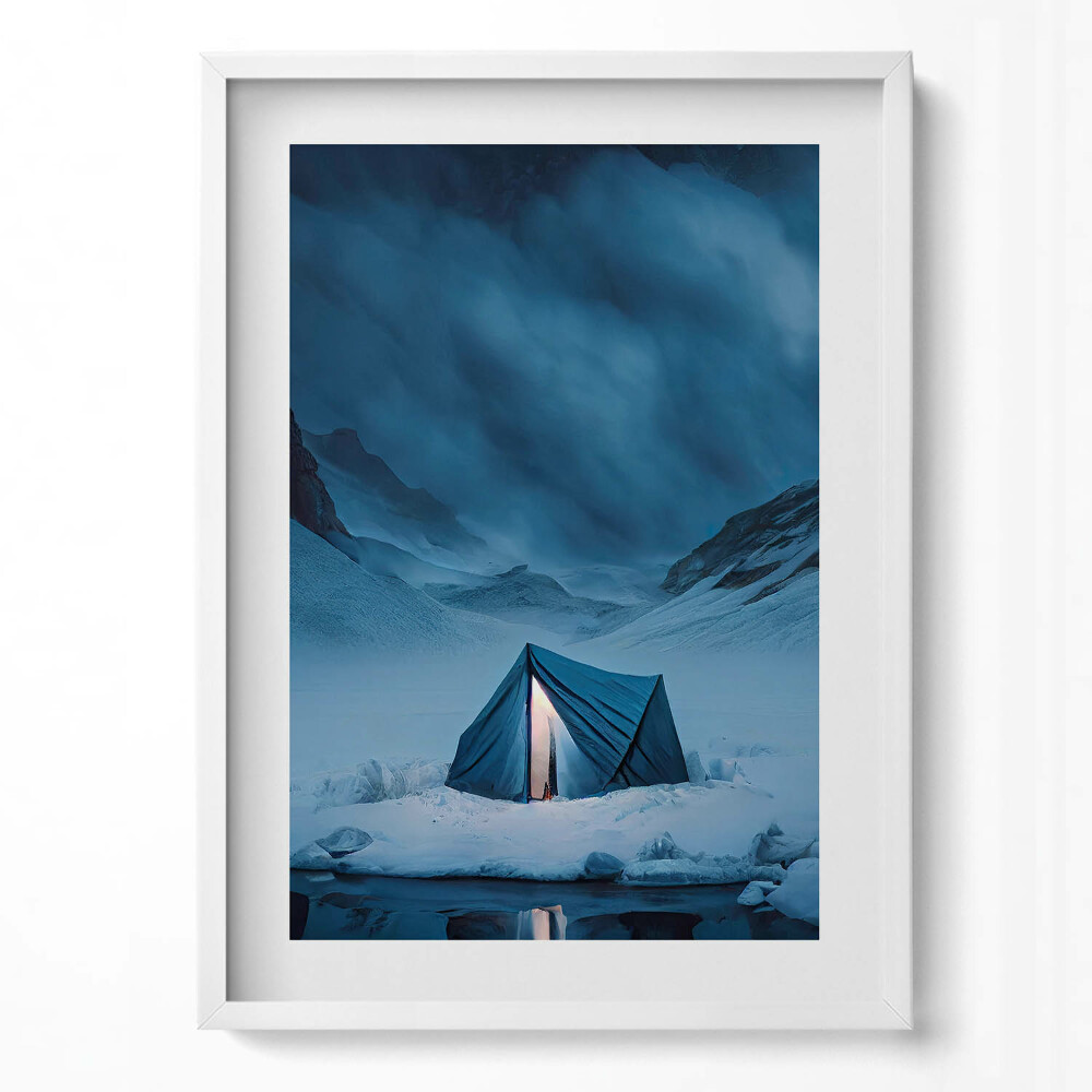 Tablou living cu rama modern Cort în munții Islandei