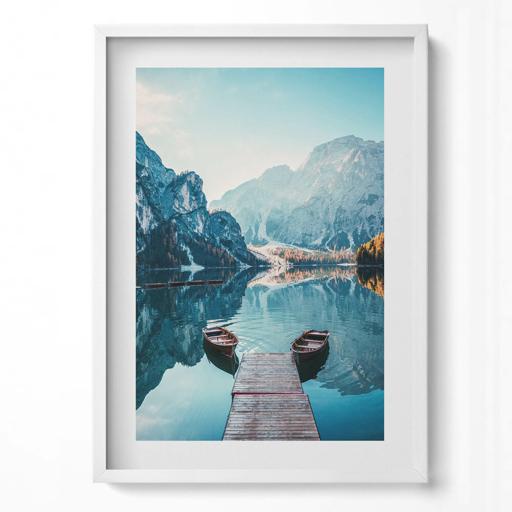 Tablou living cu rama modern Bărci pe lac