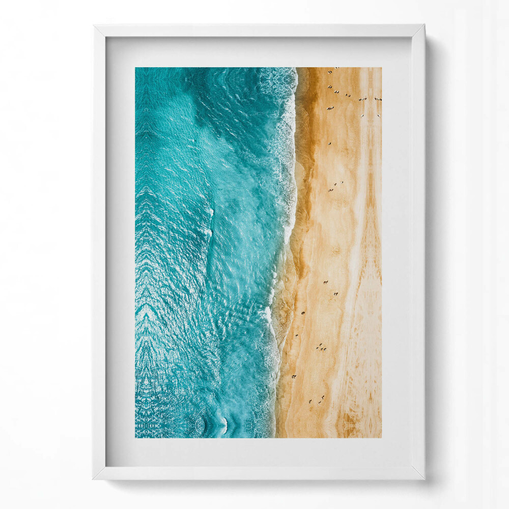 Tablou rama modern oameni de plajă la mare