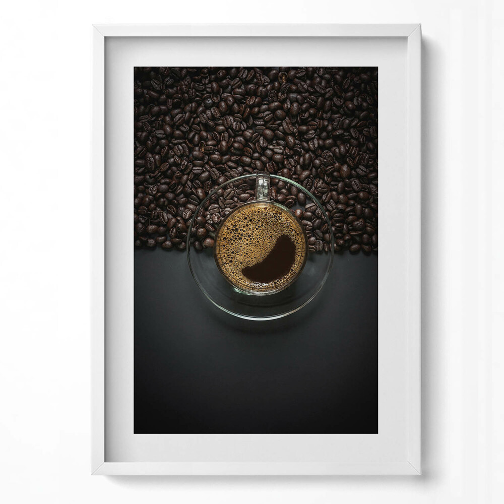 Tablou living cu rama modern Cafea și boabe