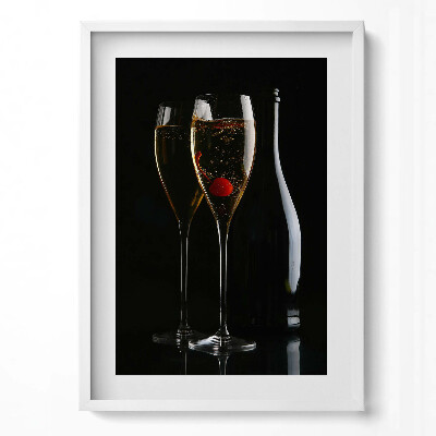 Tablou living cu rama modern Pahare de șampanie