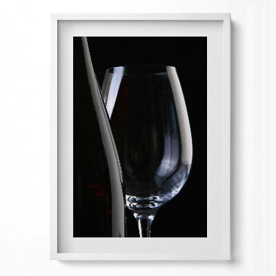 Tablou living cu rama modern Un pahar și o sticlă