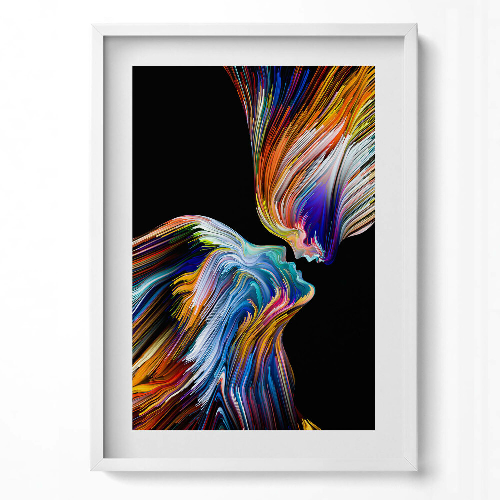 Tablou rama modern Fețe umane colorate abstracte