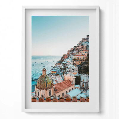 Tablou living cu rama modern Positano, Coasta Amalfi, Italia