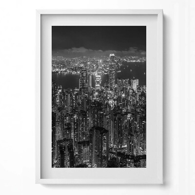 Tablou living cu rama modern Vedere a orașului noaptea